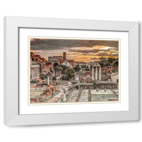 Ruins of the Roman Forum, Rome, Italy White Modern Wood Framed Art Print with Double Matting by Frank, Assaf