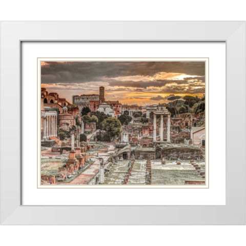 Ruins of the Roman Forum, Rome, Italy White Modern Wood Framed Art Print with Double Matting by Frank, Assaf