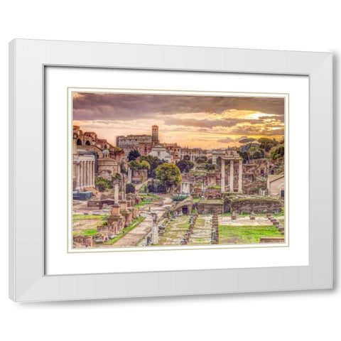 Ruins of the Roman Forum, Rome, Italy White Modern Wood Framed Art Print with Double Matting by Frank, Assaf