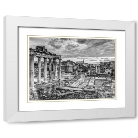 Ruins of the Roman Forum, Rome, Italy White Modern Wood Framed Art Print with Double Matting by Frank, Assaf