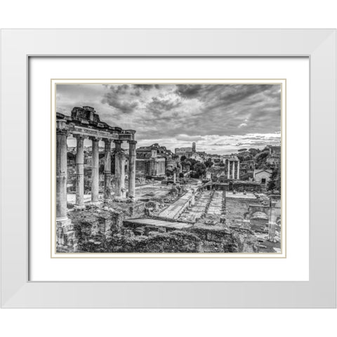 Ruins of the Roman Forum, Rome, Italy White Modern Wood Framed Art Print with Double Matting by Frank, Assaf