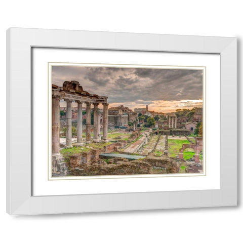 Ruins of the Roman Forum, Rome, Italy White Modern Wood Framed Art Print with Double Matting by Frank, Assaf