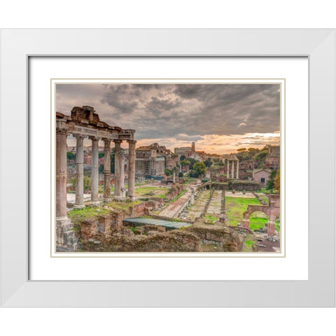 Ruins of the Roman Forum, Rome, Italy White Modern Wood Framed Art Print with Double Matting by Frank, Assaf