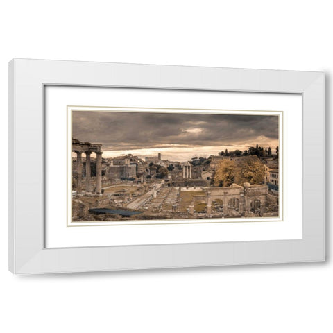 Ruins of the Roman Forum, Rome, Italy White Modern Wood Framed Art Print with Double Matting by Frank, Assaf