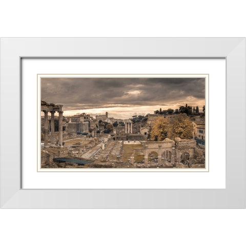 Ruins of the Roman Forum, Rome, Italy White Modern Wood Framed Art Print with Double Matting by Frank, Assaf