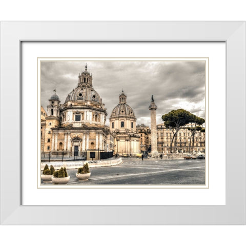 Santa Maria di Loreto church, Rome, Italy White Modern Wood Framed Art Print with Double Matting by Frank, Assaf