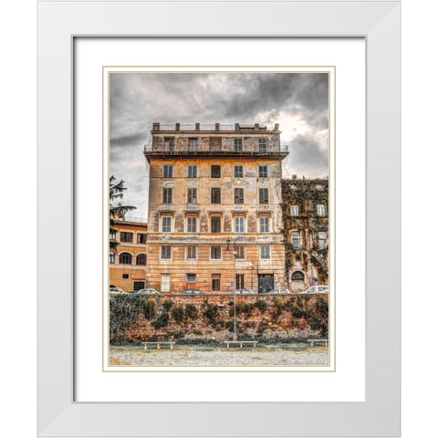 Old rustic building in Rome, Italy White Modern Wood Framed Art Print with Double Matting by Frank, Assaf