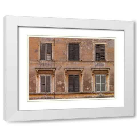 Old rustic building in Rome, Italy White Modern Wood Framed Art Print with Double Matting by Frank, Assaf
