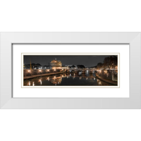 Castle St Angelo, Rome, Italy White Modern Wood Framed Art Print with Double Matting by Frank, Assaf