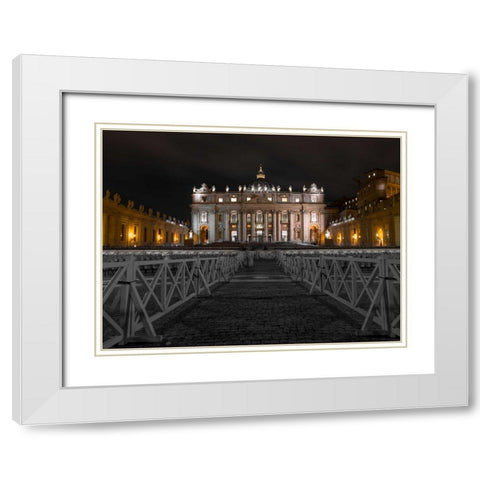 St. Peters Basilica, Rome, Italy White Modern Wood Framed Art Print with Double Matting by Frank, Assaf