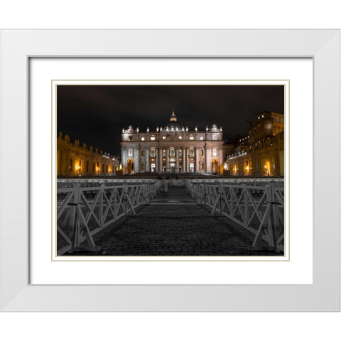 St. Peters Basilica, Rome, Italy White Modern Wood Framed Art Print with Double Matting by Frank, Assaf