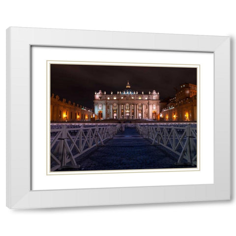 St. Peters Basilica, Rome, Italy White Modern Wood Framed Art Print with Double Matting by Frank, Assaf