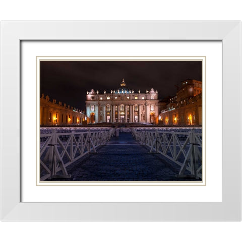 St. Peters Basilica, Rome, Italy White Modern Wood Framed Art Print with Double Matting by Frank, Assaf