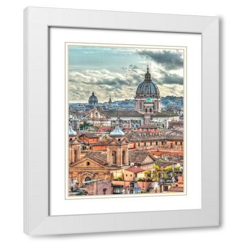 Vatican city with St. Peters Basilica, Rome, Italy White Modern Wood Framed Art Print with Double Matting by Frank, Assaf
