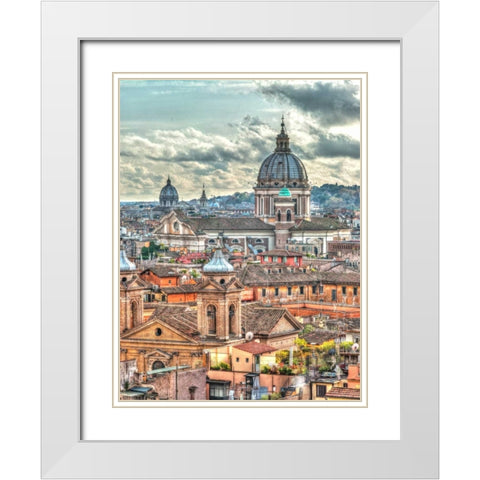 Vatican city with St. Peters Basilica, Rome, Italy White Modern Wood Framed Art Print with Double Matting by Frank, Assaf