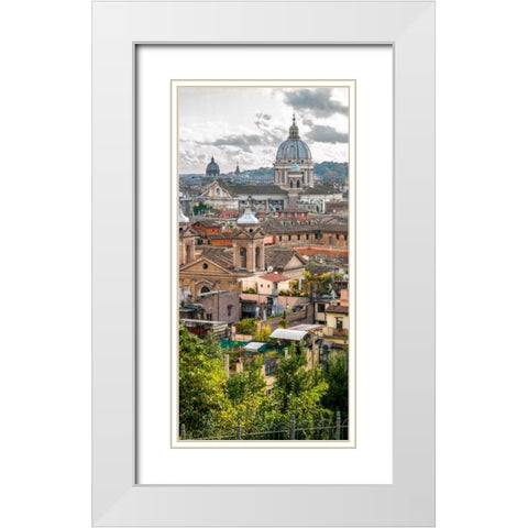 Vatican city with St. Peters Basilica, Rome, Italy White Modern Wood Framed Art Print with Double Matting by Frank, Assaf