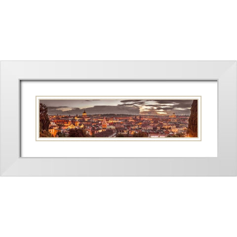 Vatican city with St. Peters Basilica, Rome, Italy White Modern Wood Framed Art Print with Double Matting by Frank, Assaf