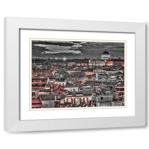 Vatican city with St. Peters Basilica, Rome, Italy White Modern Wood Framed Art Print with Double Matting by Frank, Assaf