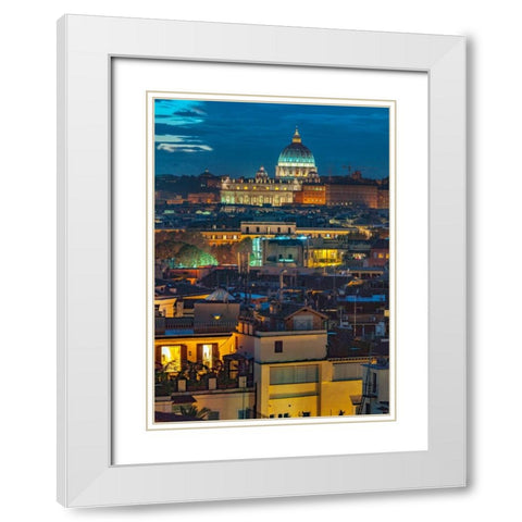 Vatican city with St. Peters Basilica, Rome, Italy White Modern Wood Framed Art Print with Double Matting by Frank, Assaf