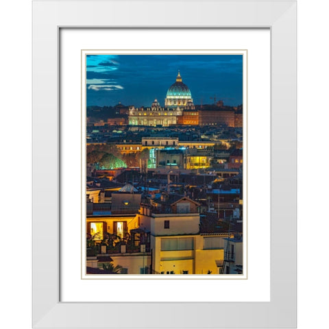 Vatican city with St. Peters Basilica, Rome, Italy White Modern Wood Framed Art Print with Double Matting by Frank, Assaf