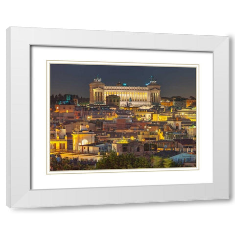 Piazza Venezia in Rome, Italy White Modern Wood Framed Art Print with Double Matting by Frank, Assaf