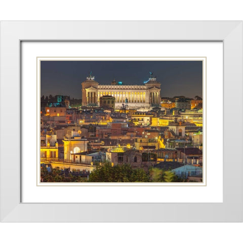 Piazza Venezia in Rome, Italy White Modern Wood Framed Art Print with Double Matting by Frank, Assaf