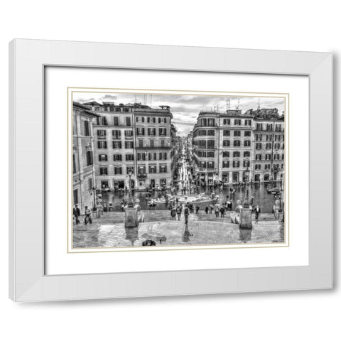 City Square, Rome, Italy White Modern Wood Framed Art Print with Double Matting by Frank, Assaf