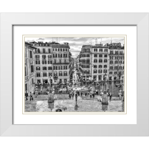 City Square, Rome, Italy White Modern Wood Framed Art Print with Double Matting by Frank, Assaf