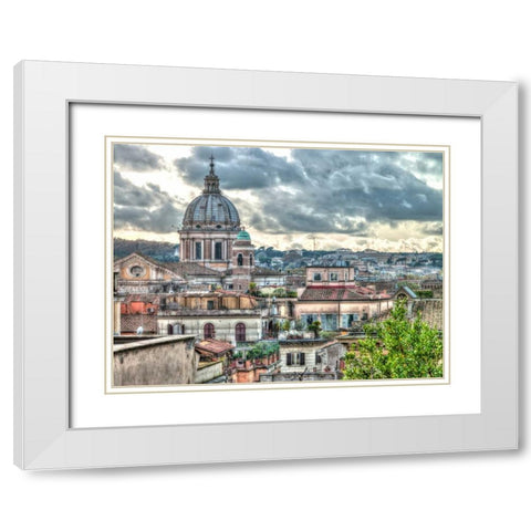 Vatican city with St. Peters Basilica, Rome, Italy White Modern Wood Framed Art Print with Double Matting by Frank, Assaf