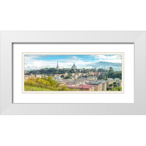 Vatican city and St. Peters Basilica, Rome, Italy White Modern Wood Framed Art Print with Double Matting by Frank, Assaf