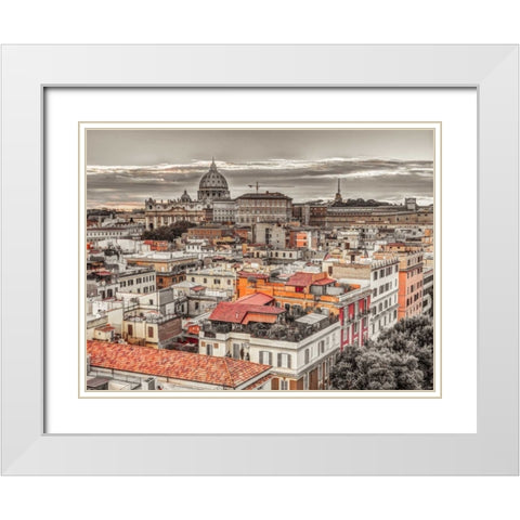 Vatican city with St. Peters Basilica, Rome, Italy White Modern Wood Framed Art Print with Double Matting by Frank, Assaf
