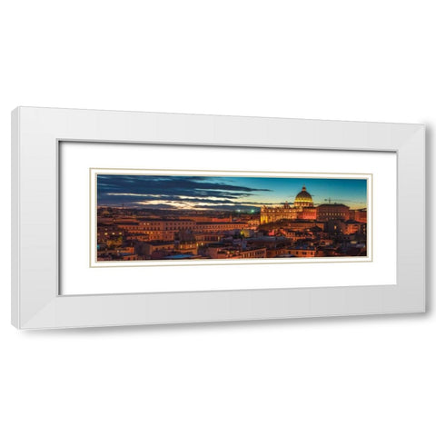 Vatican city with St. Peters Basilica, Rome, Italy White Modern Wood Framed Art Print with Double Matting by Frank, Assaf