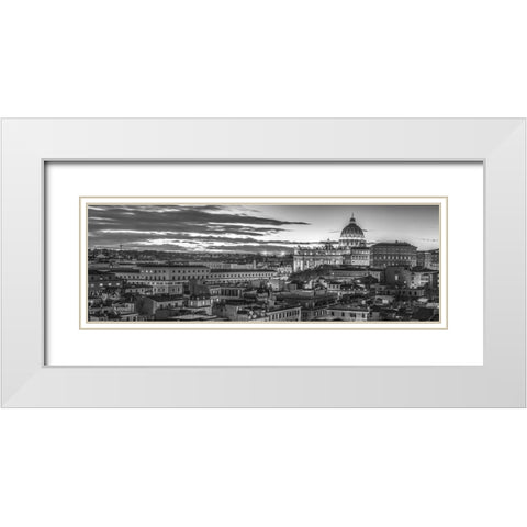 St.Peters Basilica-Rome White Modern Wood Framed Art Print with Double Matting by Frank, Assaf