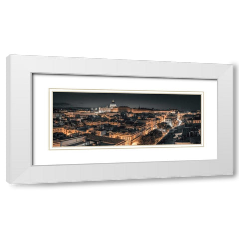 Vatican city with St. Peters Basilica, Rome, Italy White Modern Wood Framed Art Print with Double Matting by Frank, Assaf