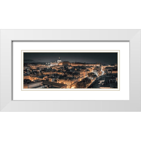 Vatican city with St. Peters Basilica, Rome, Italy White Modern Wood Framed Art Print with Double Matting by Frank, Assaf