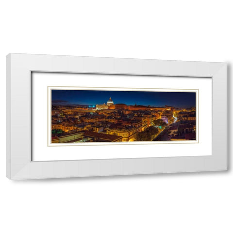 Vatican city with St. Peters Basilica, Rome, Italy White Modern Wood Framed Art Print with Double Matting by Frank, Assaf