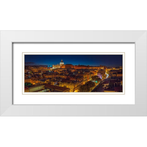 Vatican city with St. Peters Basilica, Rome, Italy White Modern Wood Framed Art Print with Double Matting by Frank, Assaf