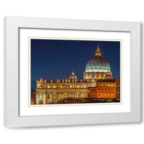 Vatican city with St. Peters Basilica, Rome, Italy White Modern Wood Framed Art Print with Double Matting by Frank, Assaf