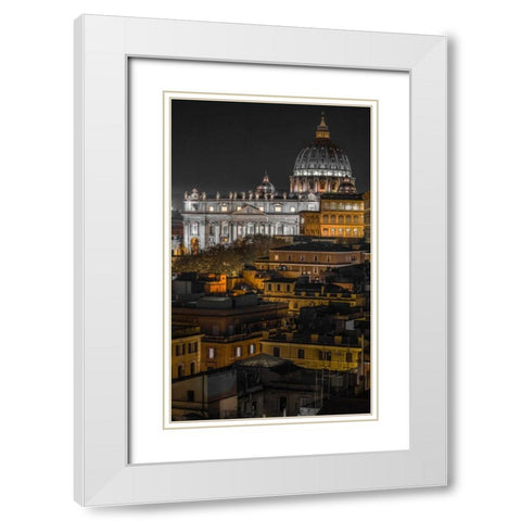 Vatican city with St. Peters Basilica, Rome, Italy White Modern Wood Framed Art Print with Double Matting by Frank, Assaf
