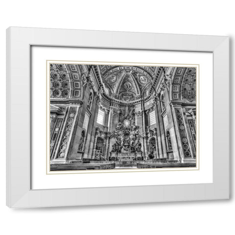 Inside of St. Peters Basilica, Rome, Italy White Modern Wood Framed Art Print with Double Matting by Frank, Assaf