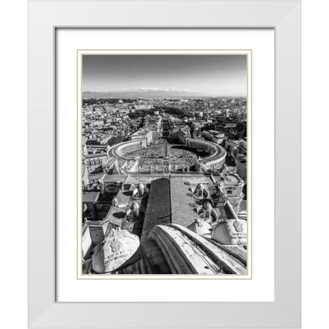 St. Peters Basilica, Rome, Italy White Modern Wood Framed Art Print with Double Matting by Frank, Assaf
