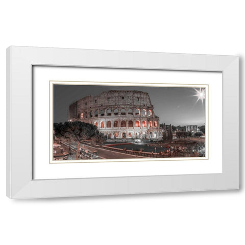Famous Colosseum in Rome, Italy White Modern Wood Framed Art Print with Double Matting by Frank, Assaf