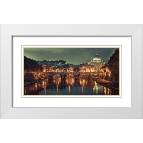 View of Basilica di San Pietro in Vatican, Rome, Italy White Modern Wood Framed Art Print with Double Matting by Frank, Assaf