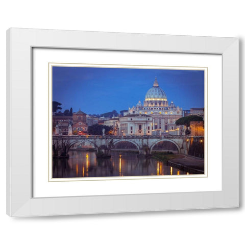 View of Basilica di San Pietro in Vatican, Rome, Italy White Modern Wood Framed Art Print with Double Matting by Frank, Assaf