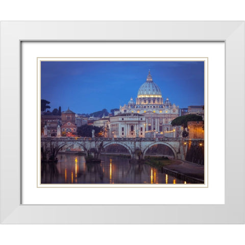 View of Basilica di San Pietro in Vatican, Rome, Italy White Modern Wood Framed Art Print with Double Matting by Frank, Assaf