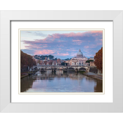 View of Basilica di San Pietro in Vatican, Rome, Italy White Modern Wood Framed Art Print with Double Matting by Frank, Assaf