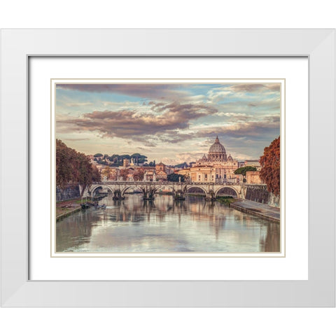 Basilica di San Pietro White Modern Wood Framed Art Print with Double Matting by Frank, Assaf