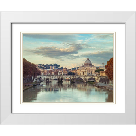 View of Basilica di San Pietro in Vatican, Rome, Italy White Modern Wood Framed Art Print with Double Matting by Frank, Assaf