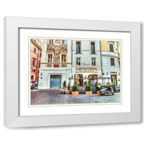 Cafeteria in Rome, Italy White Modern Wood Framed Art Print with Double Matting by Frank, Assaf