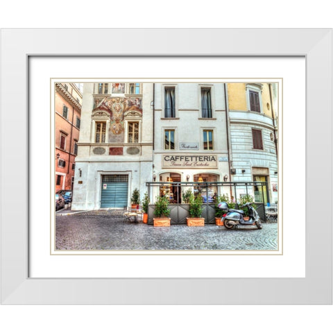 Cafeteria in Rome, Italy White Modern Wood Framed Art Print with Double Matting by Frank, Assaf